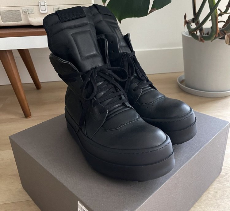 STEAL Rick Owens Triple Black Bumper Geobasket Sneakers