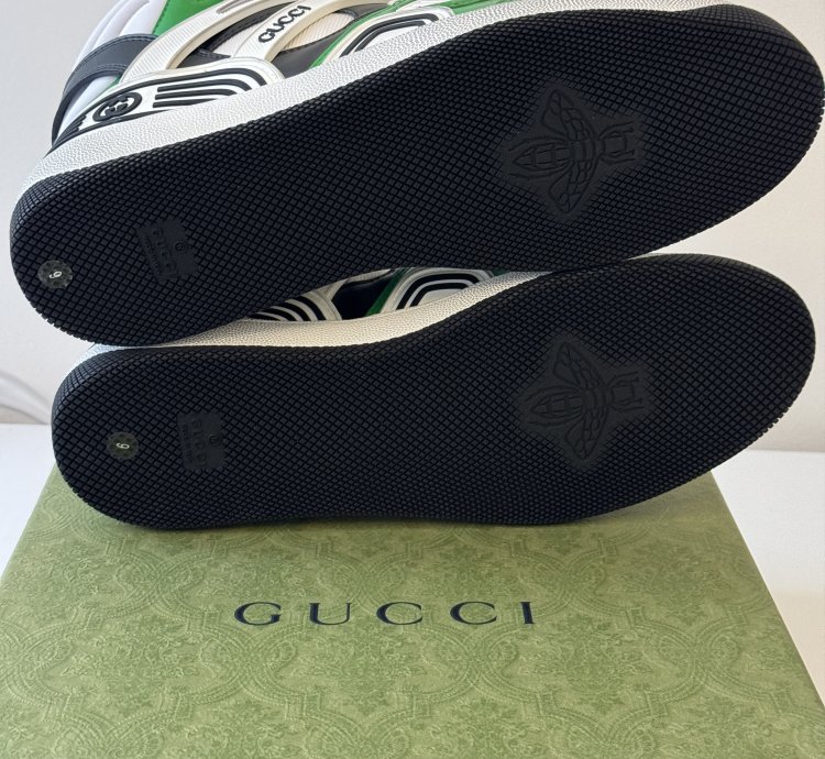 sz 9G - Gucci Basket Green Black White High top sneakers