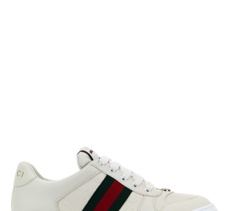 White Leather Screener Sneakers