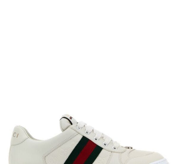 White Leather Screener Sneakers