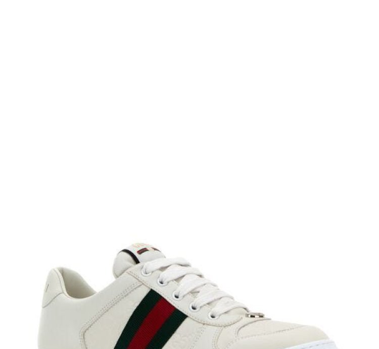White Leather Screener Sneakers