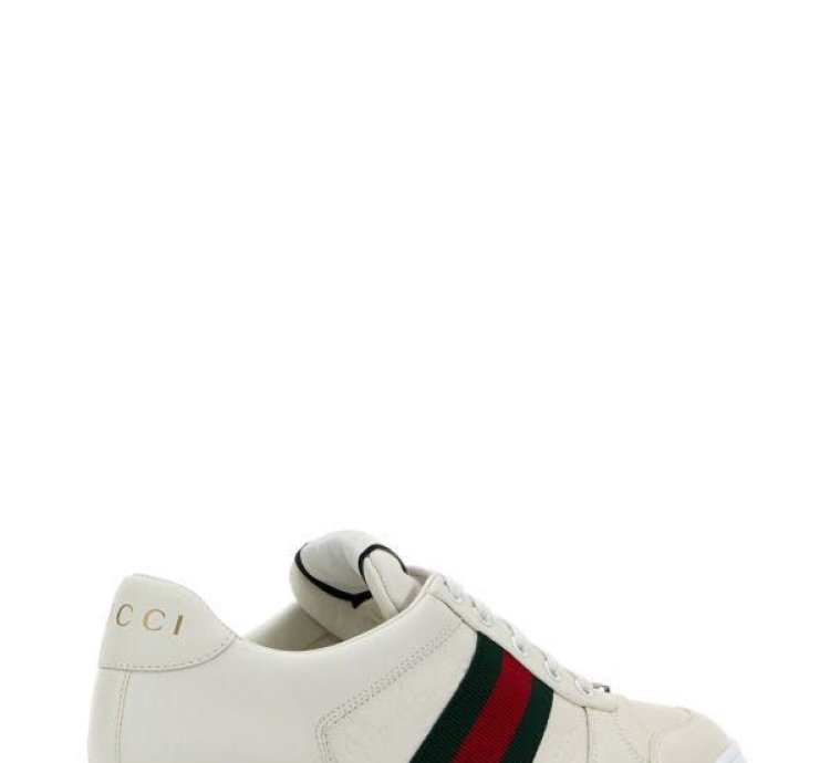 White Leather Screener Sneakers