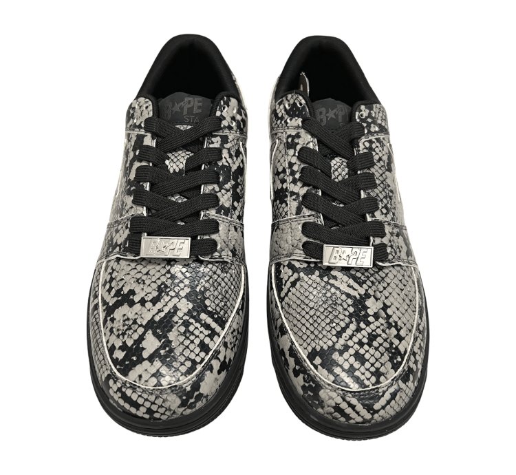 2020 Bape Bathing Ape Bapesta Low Snakeskin Grey Black