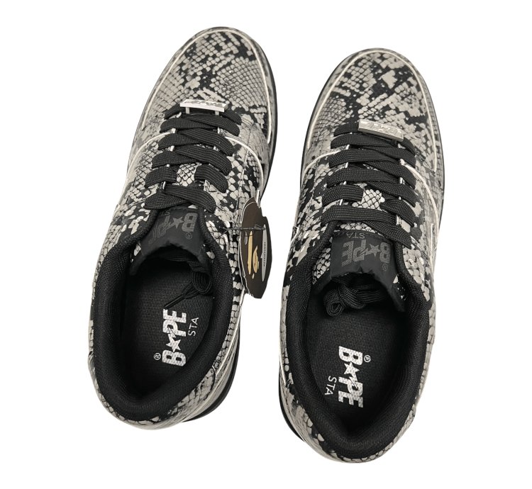 2020 Bape Bathing Ape Bapesta Low Snakeskin Grey Black