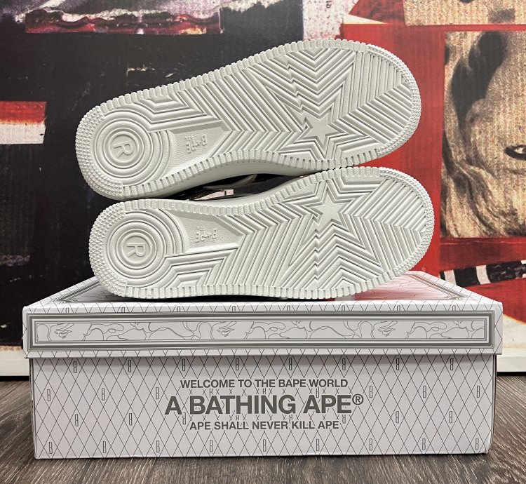 2021 Bape Bapesta Low M1 Color Block Shark Face Black White