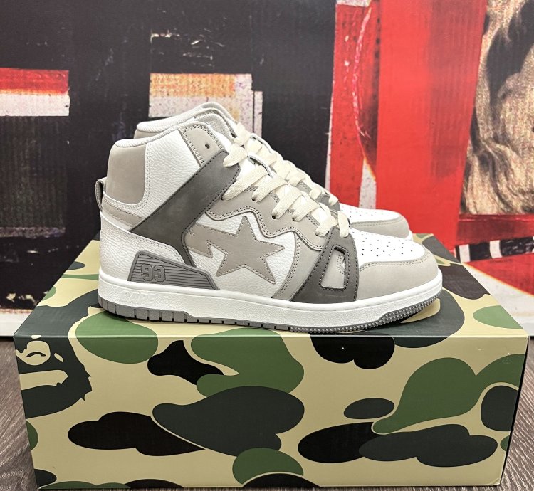 2022 Bape Bapesta 93 Hi Grey White Dark Grey