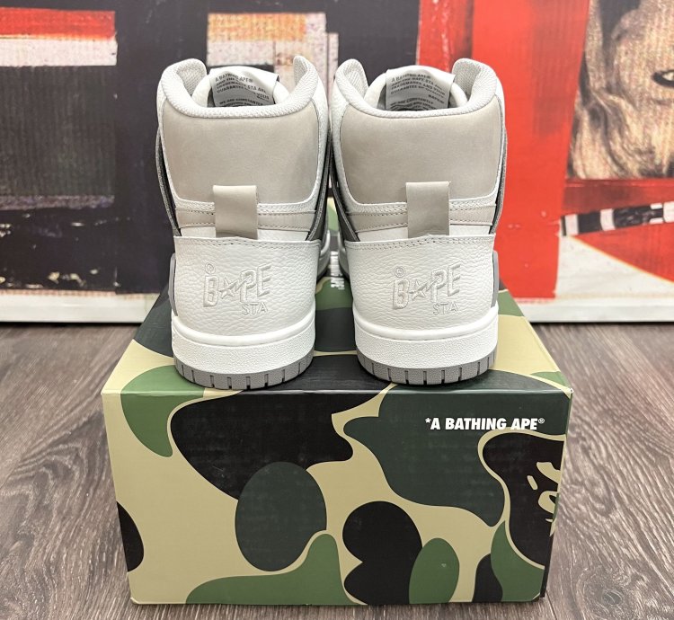 2022 Bape Bapesta 93 Hi Grey White Dark Grey