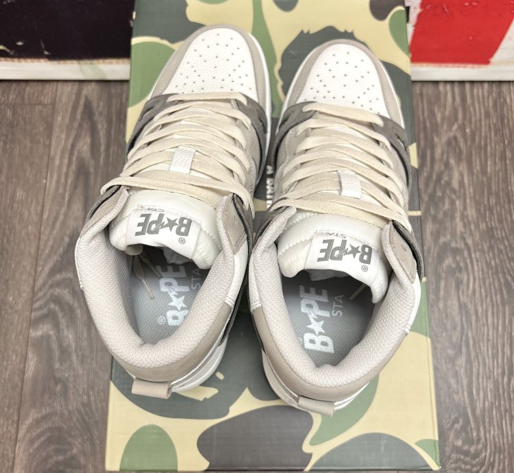 2022 Bape Bapesta 93 Hi Grey White Dark Grey