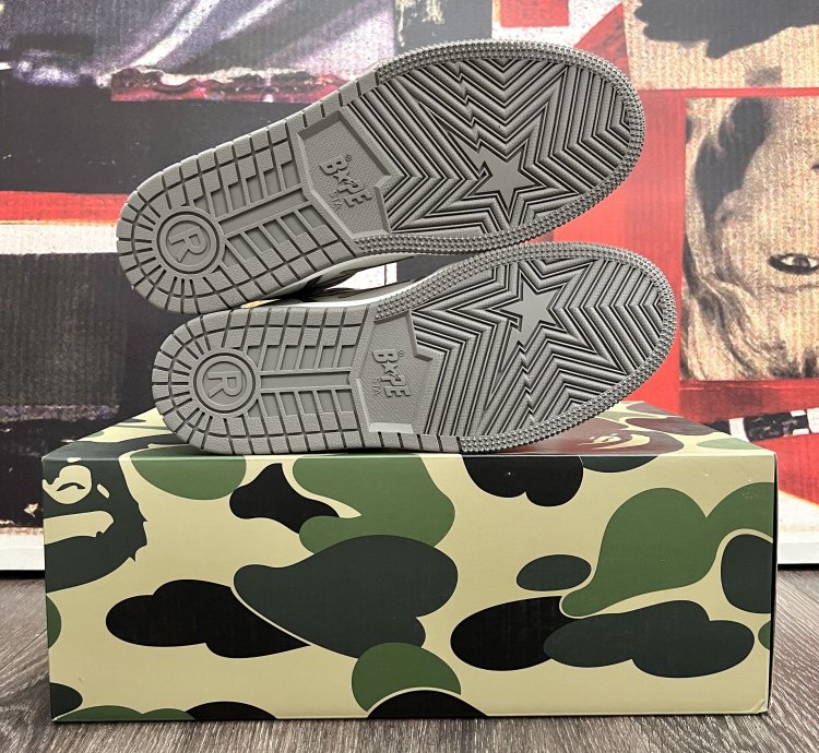 2022 Bape Bapesta 93 Hi Grey White Dark Grey