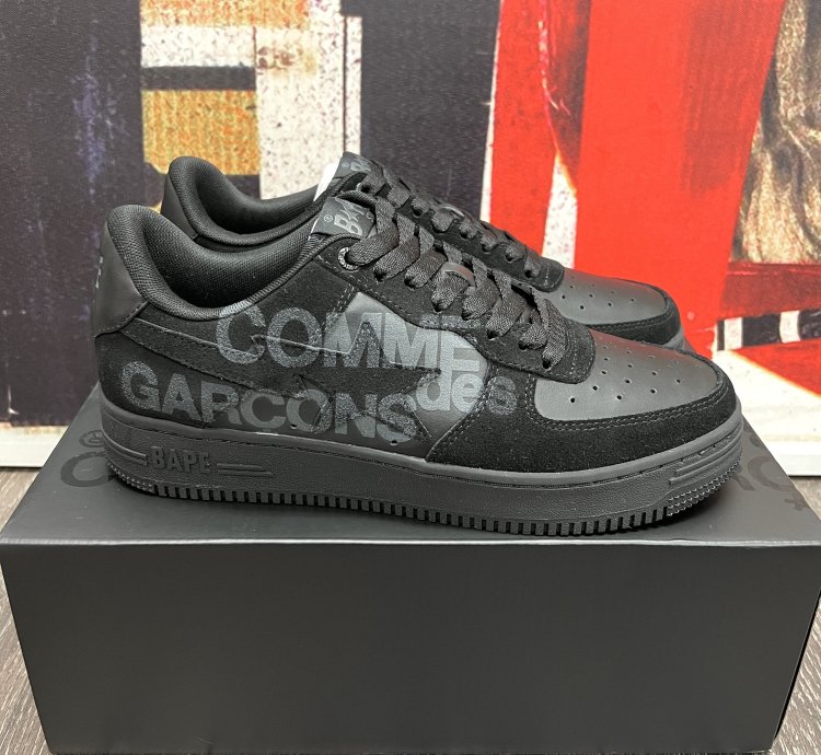 2022 Bape Comme Des Garcons CDG Osaka Bapesta Low Black
