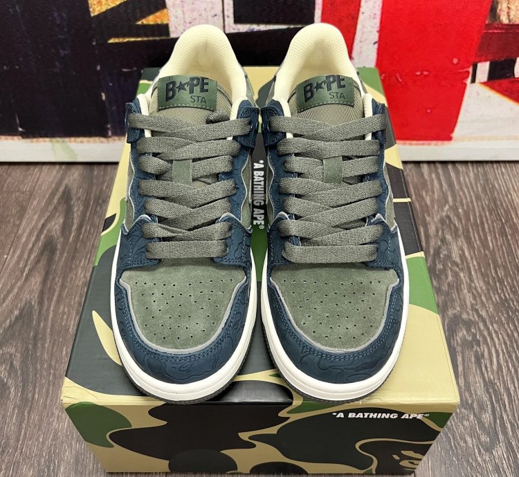 2022 Bape Sk8sta Army Olive Green Dark Navy Blue Grey
