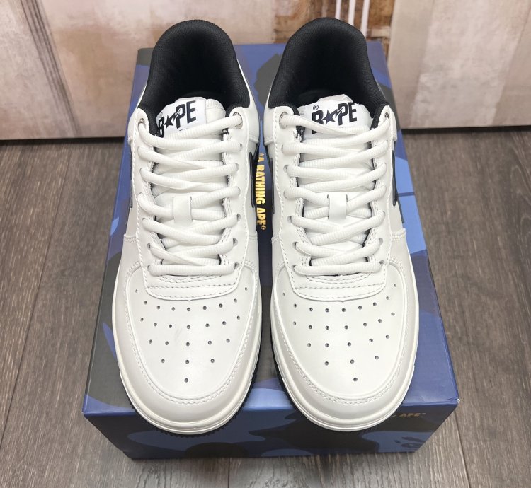 2023 Bape JJJJound Bapesta Low White Navy Blue