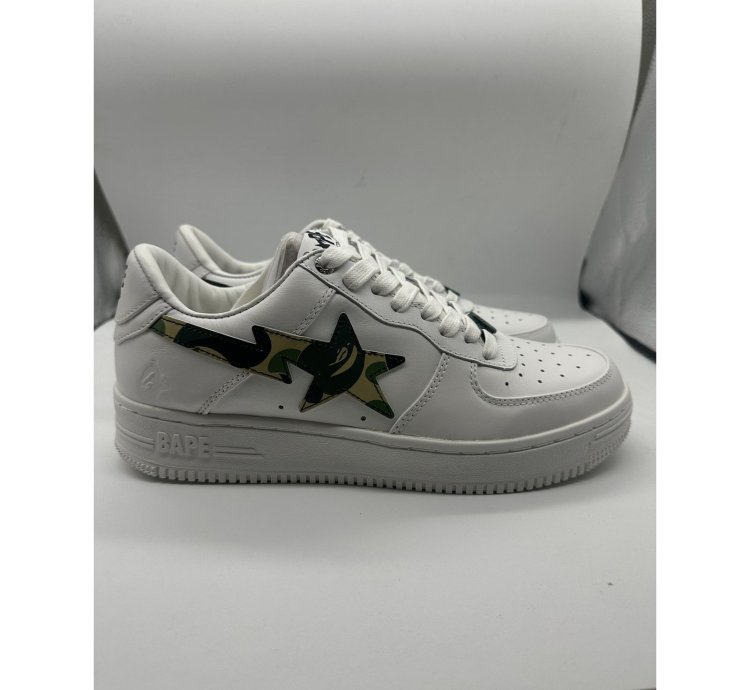 9 - Bathing Ape Bape Sta Low camo white green