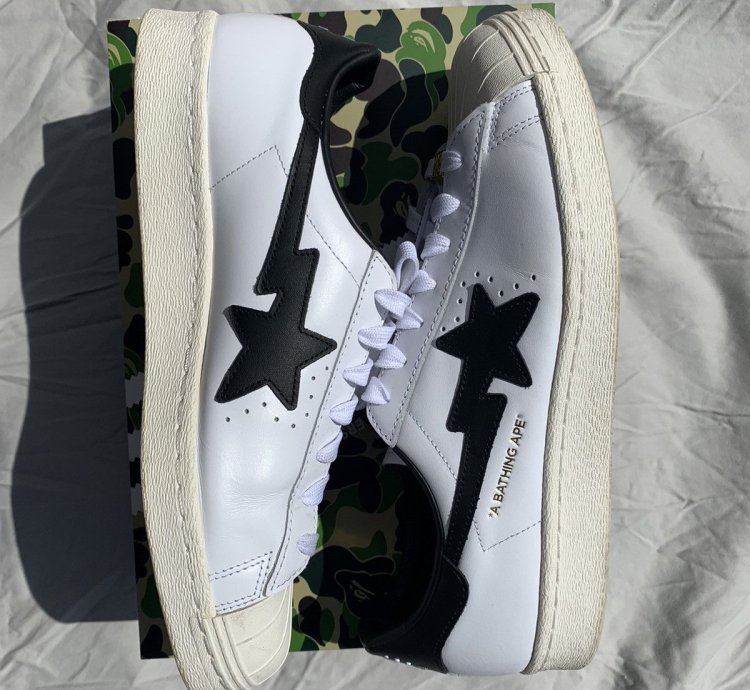 Adidas Bape Superstar 80s White Black