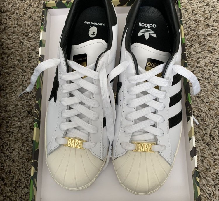 Adidas Bape Superstar 80s White Black