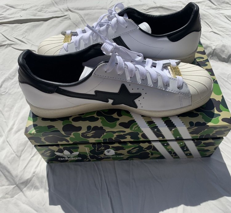 Adidas Bape Superstar 80s White Black
