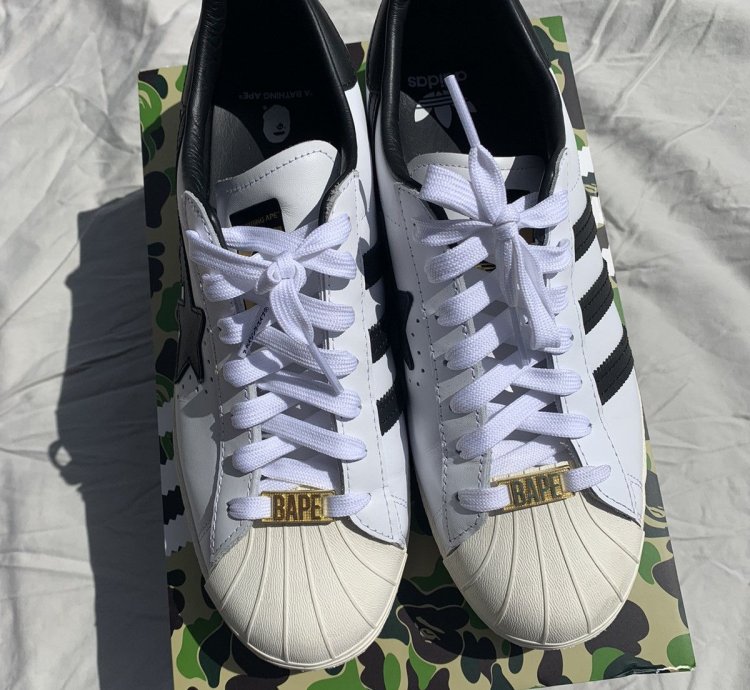 Adidas Bape Superstar 80s White Black