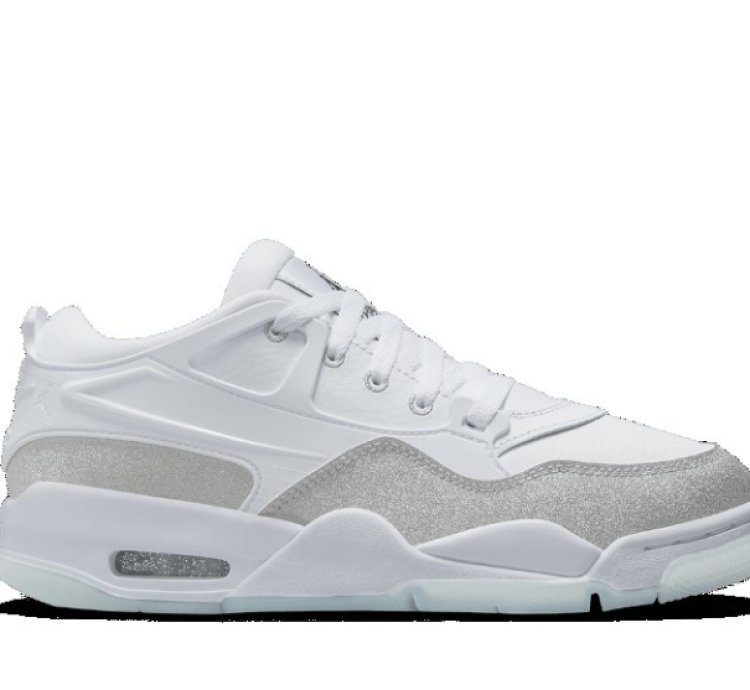 Mens Wmns Air Jordan 4 RM 'White Metallic Silver Glitter' HQ3441-111