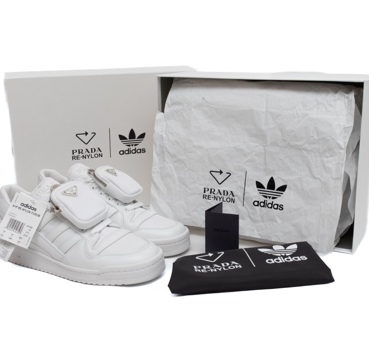 ADIDAS PRADA RE-Nylon Forum Low White Sneakers