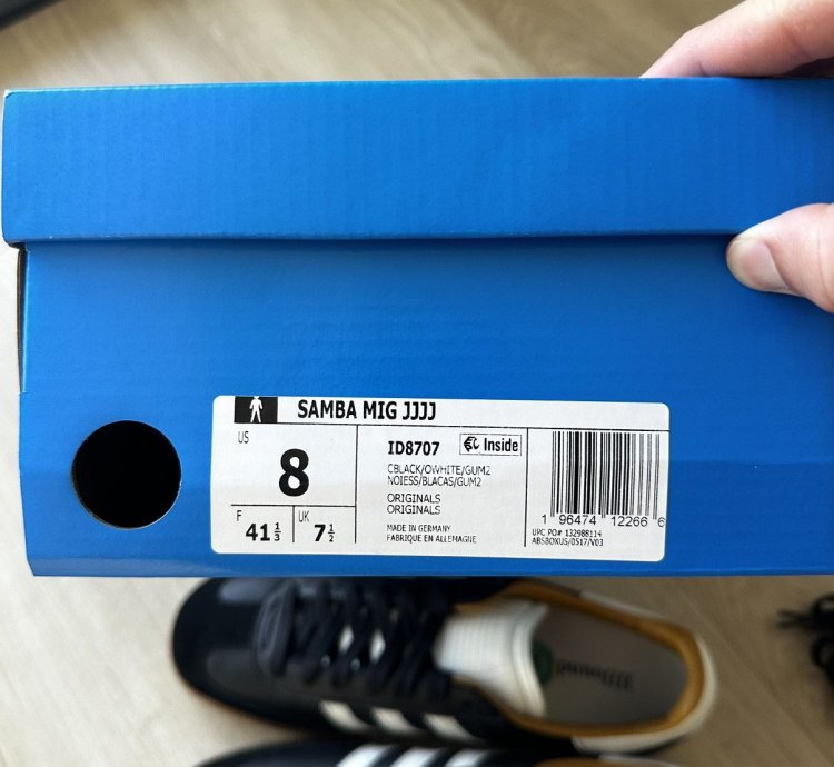 Adidas Samba JJJJound Black size 8