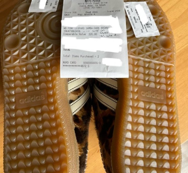 Adidas Wales Bonner Leopard Samba Size 11
