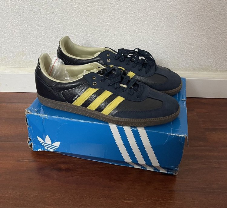 Adidas Wales Bonner Samba Collegiate Navy Yellow size 11