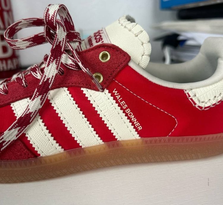 Adidas Wales Bonner Samba red panneled sneakers size 42