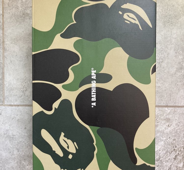Bape bapesta patent leather orange white