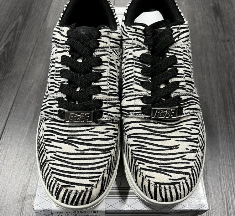 Bape Bapesta Zebra Print Sneaker Sz 9