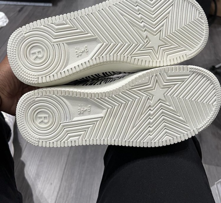 Bape Bapesta Zebra Print Sneaker Sz 9