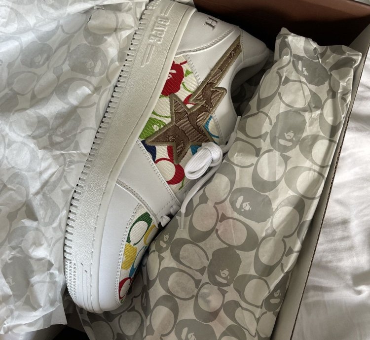Bape Coach Bapesta White Multi