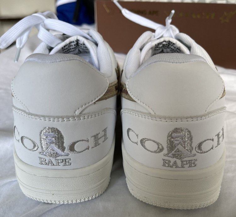 Bape Coach Bapesta White Multi