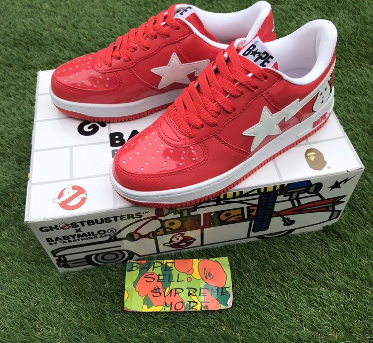 BAPE gostbusters Red patent leather