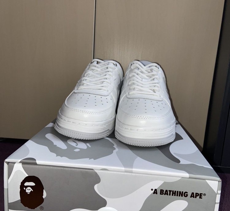 Bape jjjjound bapesta white grey