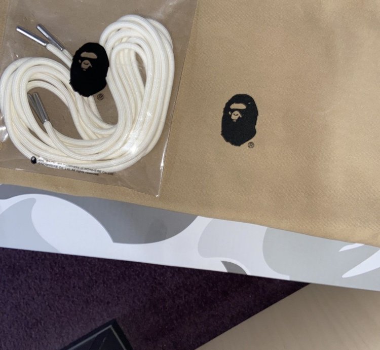 Bape jjjjound bapesta white grey