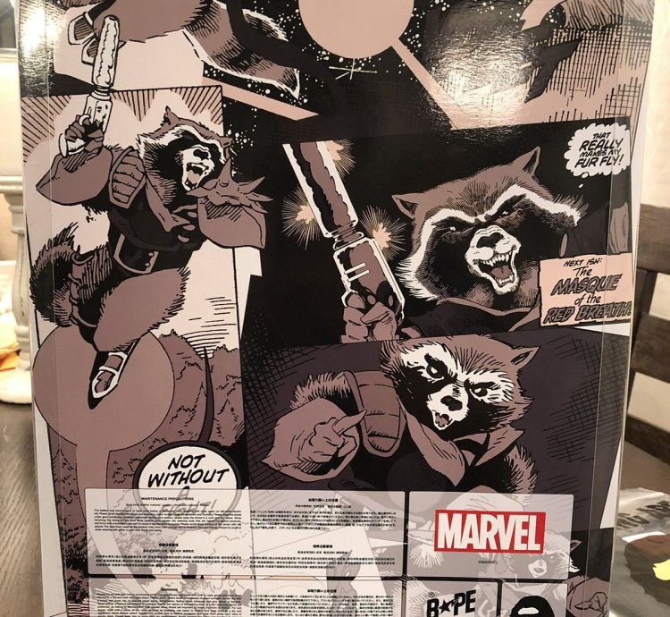 Bape Marvel Rocket Raccoon Bapesta