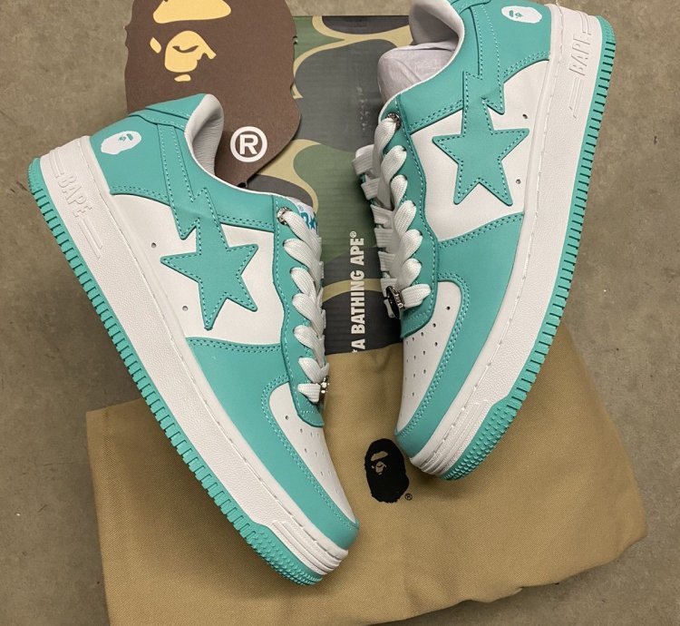 Bape Premium leather bapesta green