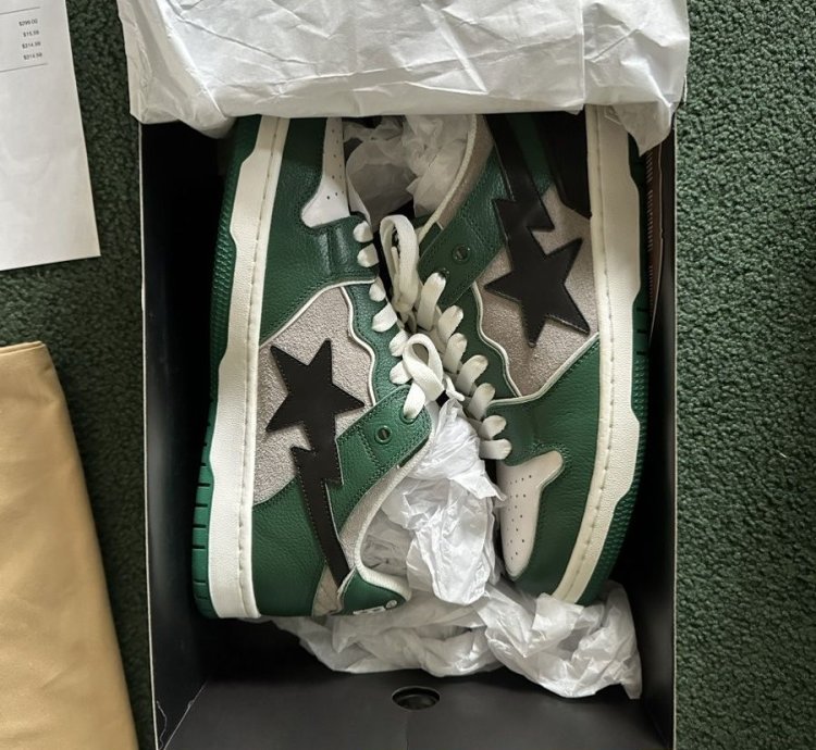 BAPE SK8 STA 1 Sneakers Green and Black