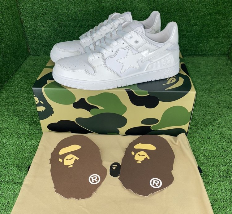 BAPE SK8 STA 3 WHITE SIZE 9 5