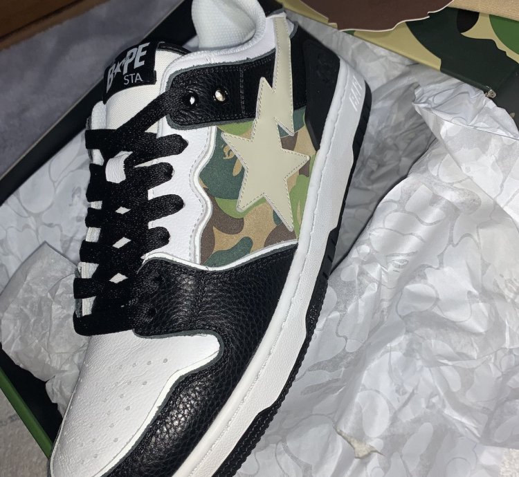 BAPE SK8 STA US10 Black White ABC green Sneakers DS bapesta