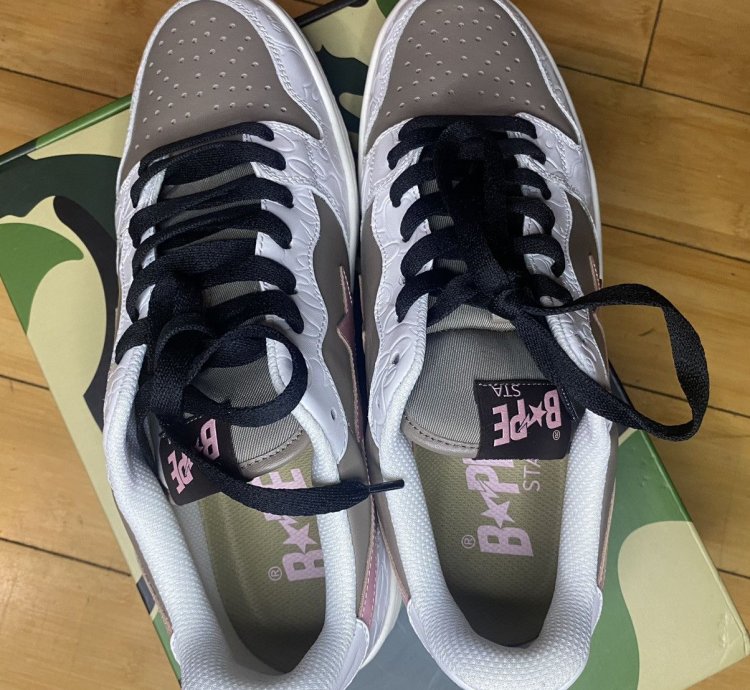 BAPE SK8STA COURT STA WHITE PINK