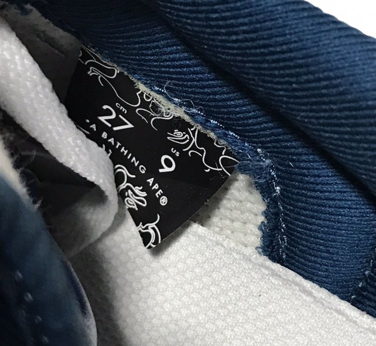 BAPE Skull Sta Navy White Leather