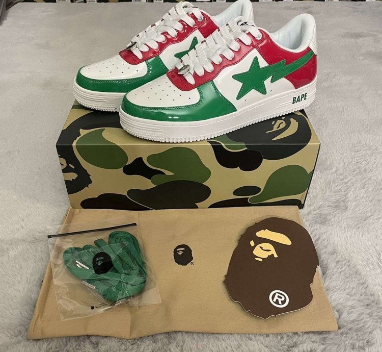 BAPE STA 1 MEXICO ITALY RED WHITE GREEN SIZE 9 5