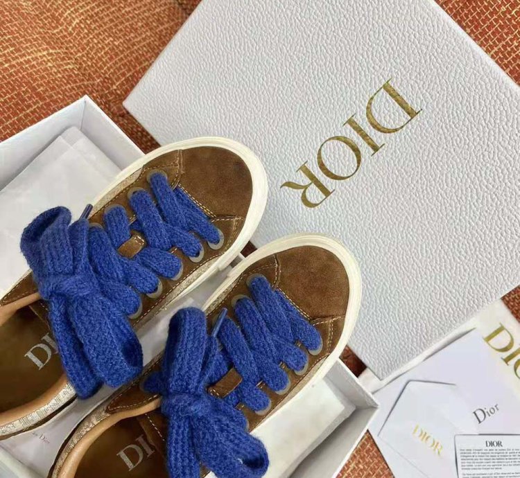 Dior Men B33 Sneaker Brown and Cream Dior Oblique Jacquard and Brown Suede
