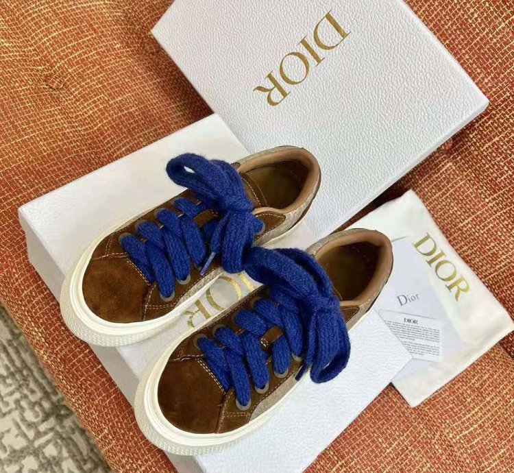Dior Men B33 Sneaker Brown and Cream Dior Oblique Jacquard and Brown Suede