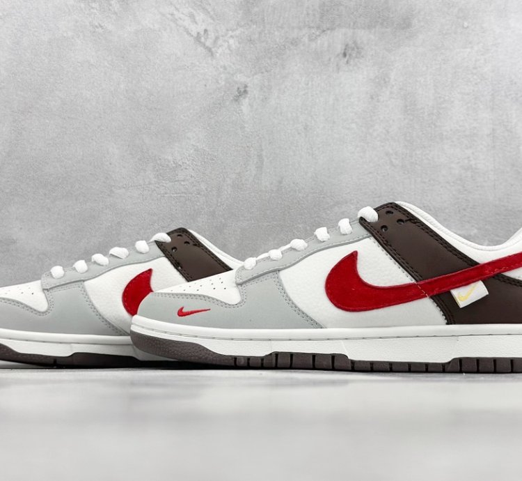280 Nike SB Dunk Low White Brown Gray Red Hook GJ8309-932
