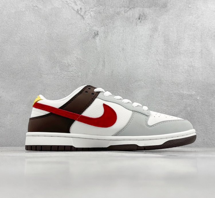 280 Nike SB Dunk Low White Brown Gray Red Hook GJ8309-932
