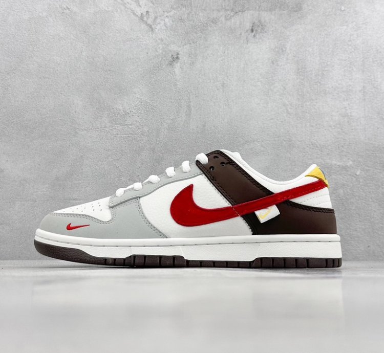 280 Nike SB Dunk Low White Brown Gray Red Hook GJ8309-932
