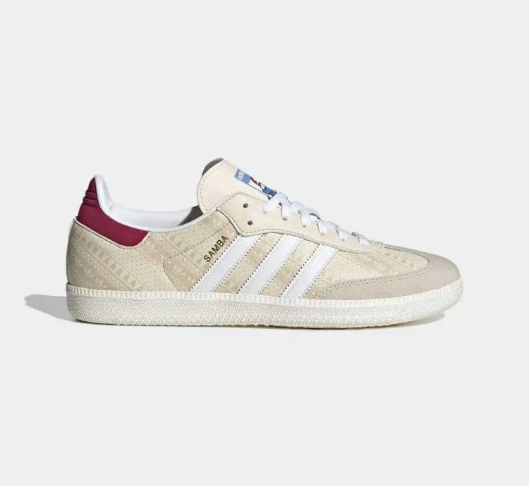 adidas Shoes Samba White Legacy Burgundy - ID4198