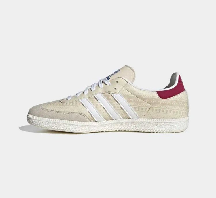 adidas Shoes Samba White Legacy Burgundy - ID4198
